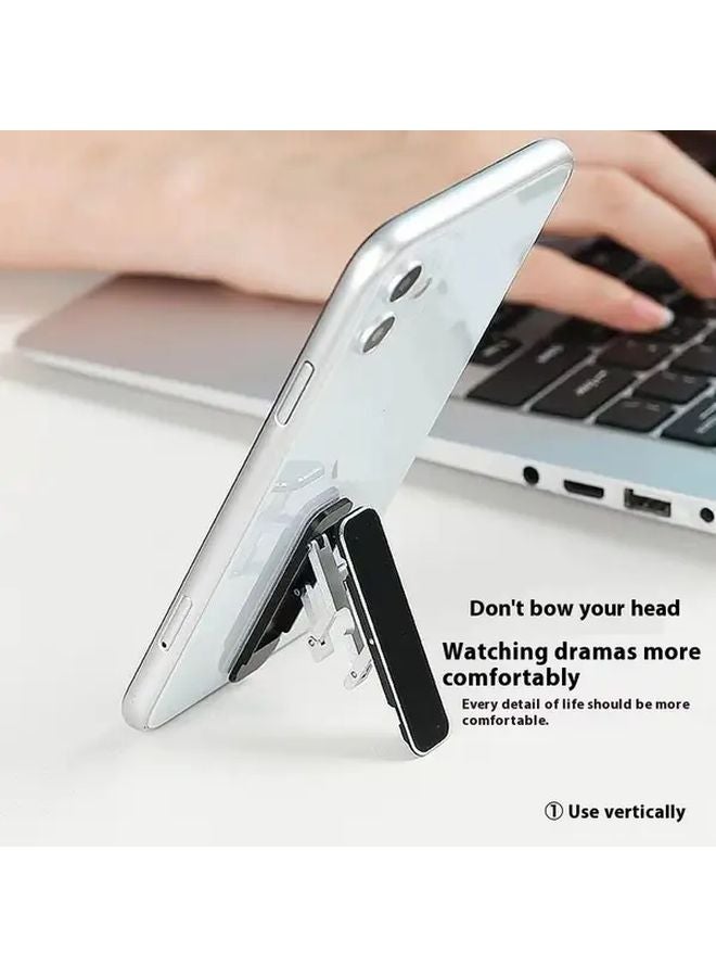 Black 3PCS Mini Foldable Adjustable Phone Stand Aluminum Alloy Desktop Mount Holder - Image 1